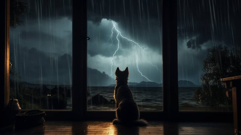 dog scared of thunder