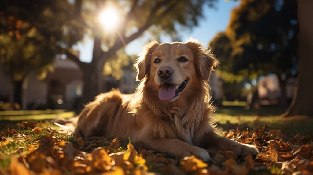 dog at sunset