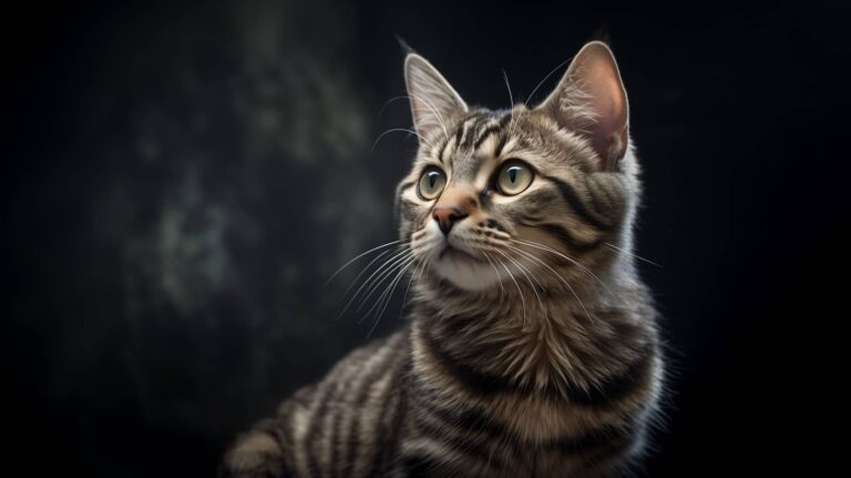 cat looking away