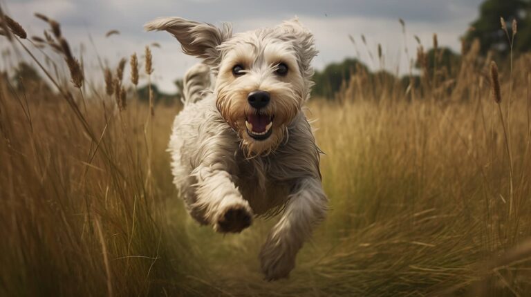 dog running in grass