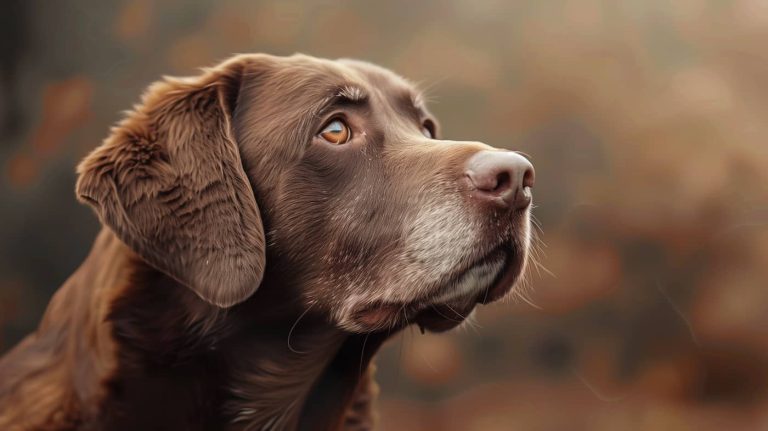 Old chocolate lab with GOLPP