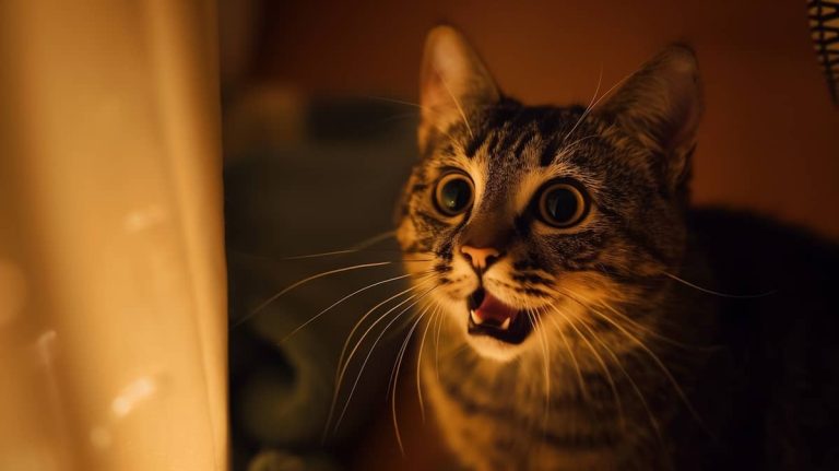 cat meowing at night